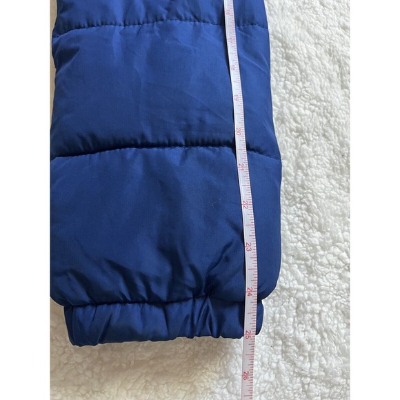 Abercrombie Kids Sz XL Blue Zip Puffer Jacket Coat Faux Fur Lined Hooded - Picture 12 of 12